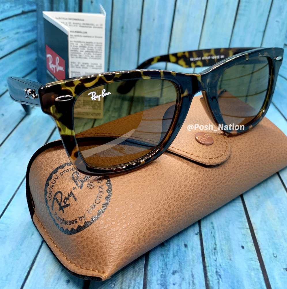 FREE SHIPPING RayBan Wayfarer Tortoise Brown RB2140 Classic New - Picture 2 of 14